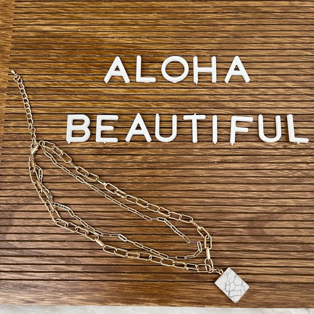 Double Link Chain and Pendant Necklace